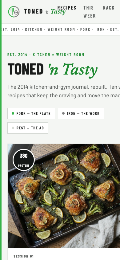 Live Toned ’n Tasty recipe journal